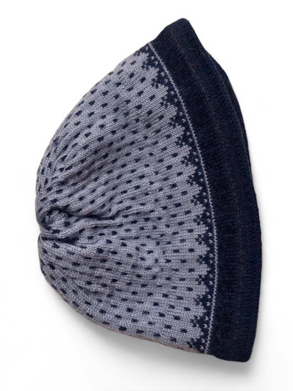 Dale of Norway Fair Isle light blue and navy new wool beanie Nordic fleece band